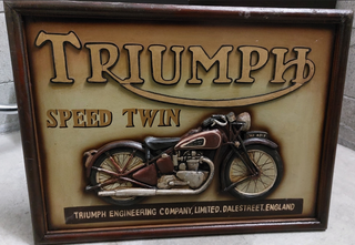 Quadro Triumph Speed Twin legno vintage