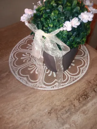 Adorno comunión flores perlas