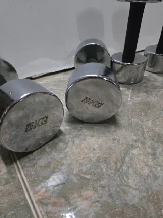 Mancuernas Niqueladas 5 Kg (Par)