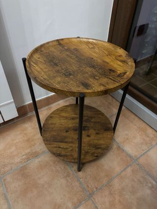 Tavolino rotondo industrial 2 ripiani