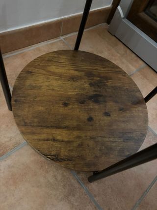 Tavolino rotondo industrial 2 ripiani