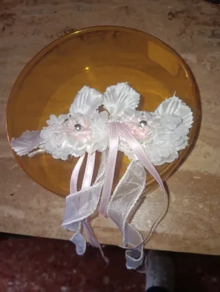 Diadema Comunión Flores y Lazos