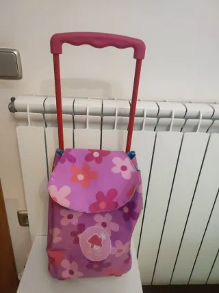 Carrito compra infantil flores rosa