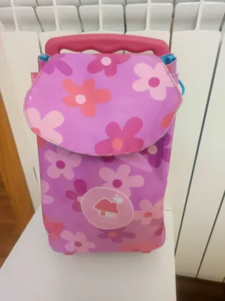 Carrito compra infantil flores rosa