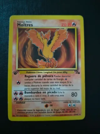 Carta Pokémon Moltres 1ª Edición