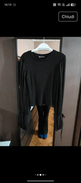 Maglia manica camicia nera