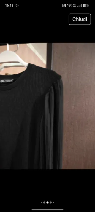 Maglia manica camicia nera