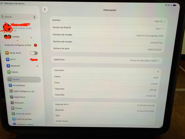 iPad Pro 13 M4 batteria 100% Apple Care+, Logitech