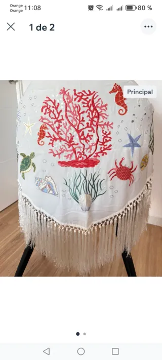 Mantoncillo Flamenca Mariposa Bordado Nuevo