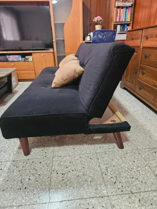 Sofá Cama Negro Tela