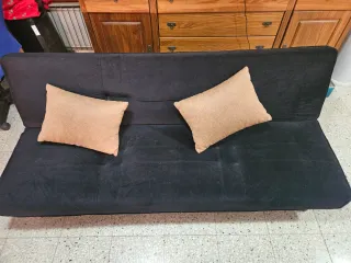 Sofá Cama Negro Tela