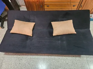 Sofá Cama Negro Tela