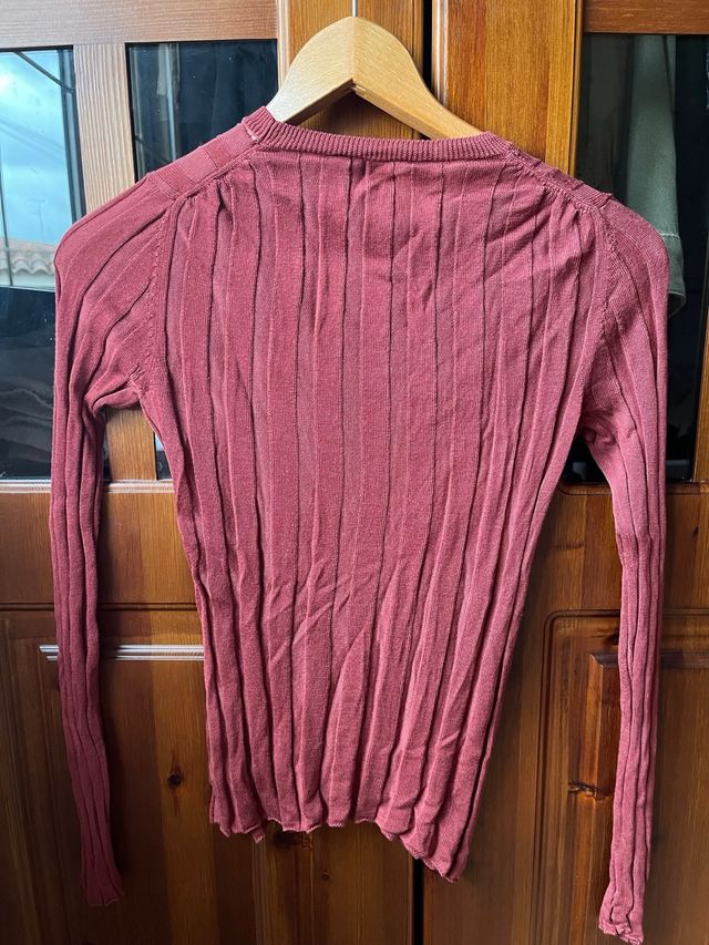 Jersey Zara canalé rosa Talla S