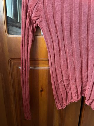 Jersey Zara canalé rosa Talla S