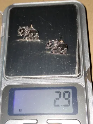 Pendientes Plata 925mls Elefante