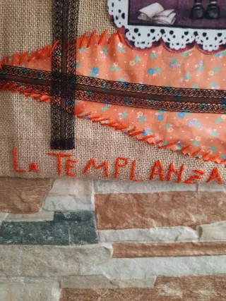 Bolso de tela o tote con dibujo de niña hecha a ma