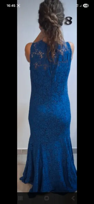 Vestido fiesta azul El Corte Inglés T.44