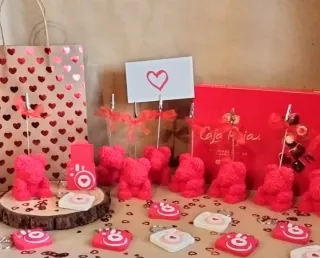 Oso portafotos y Llavero San Valentín