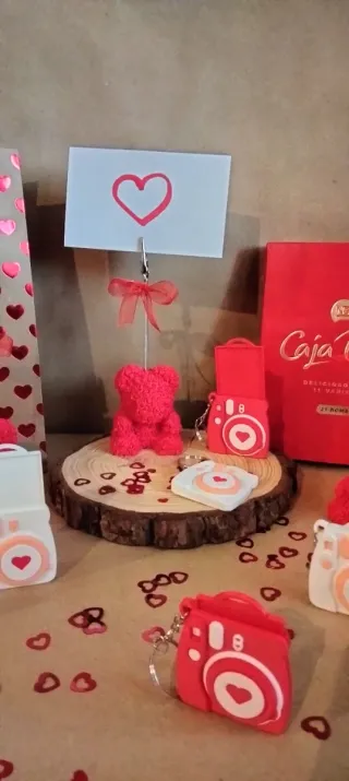 Oso portafotos y Llavero San Valentín