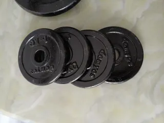 Barra y discos de pesas