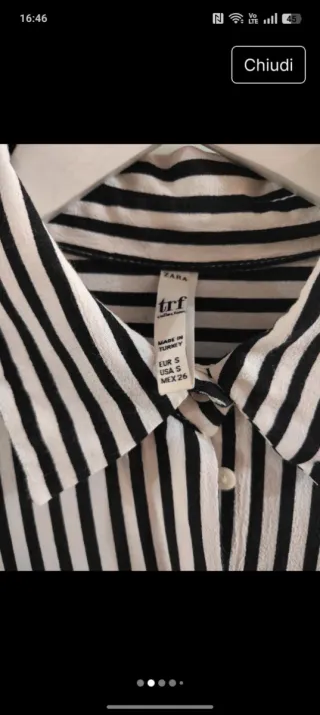Camicia Zara Donna S Cotone Righe