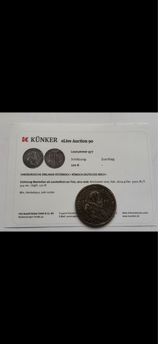 Reichstaler 1616 Maximilian