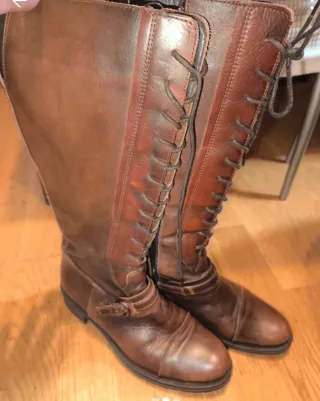 Botas de piel marrones talla 37