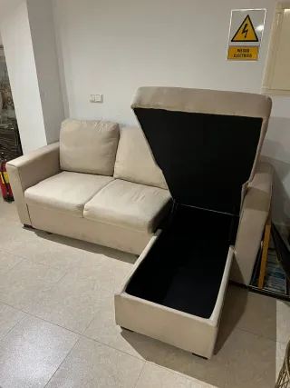 Sofá cama chaise longue con canapé