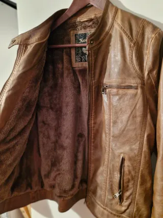 Chaqueta Biker Mujer Marrón