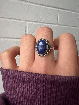 Anello Argento Pietra Naturale Lapislazzuli