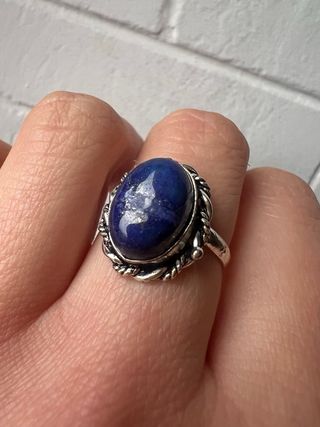 Anello Argento Pietra Naturale Lapislazzuli