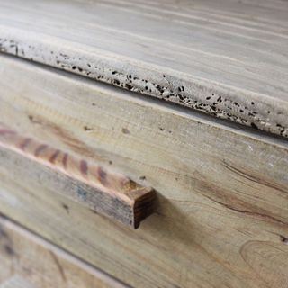 Libreria Legno Pino Riciclato 2 Cassetti Vintage