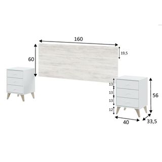 Cabezal + 2 mesitas Sweet-MUEBLES AIKO