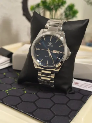 Reloj OLEVS Automático Hombre Azul/Plata