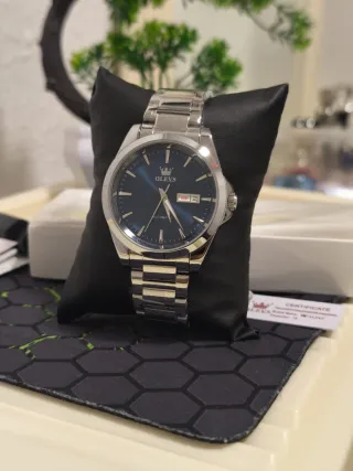 Reloj OLEVS Automático Hombre Azul/Plata