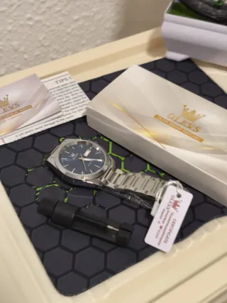 Reloj OLEVS Automático Hombre Azul/Plata