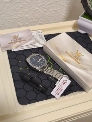 Reloj OLEVS Automático Hombre Azul/Plata