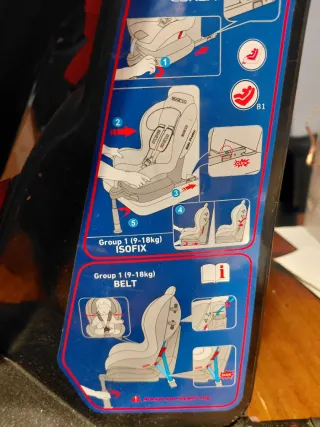 Silla porta bebe coche  grupo 1 Isofix Sparco