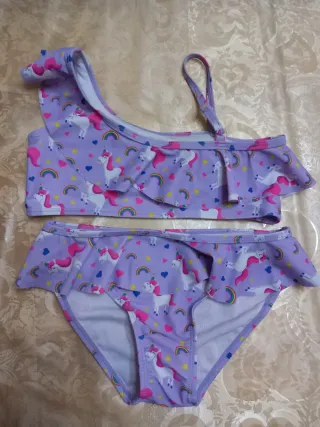 Costume mare bambina unicorno arcobaleno