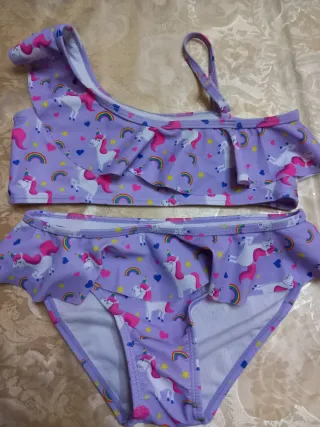 Costume mare bambina unicorno arcobaleno