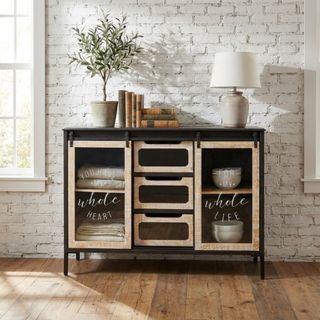 Madia Acciaio Legno 3 Cassetti 2 Ante 108x38x79cm