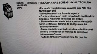 Freidora Profesional Barón 10+10L Restaurante
