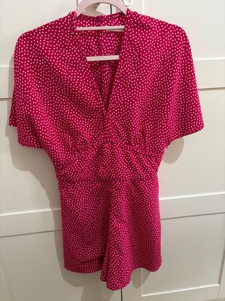 Mono Zara lunares rosa talla L