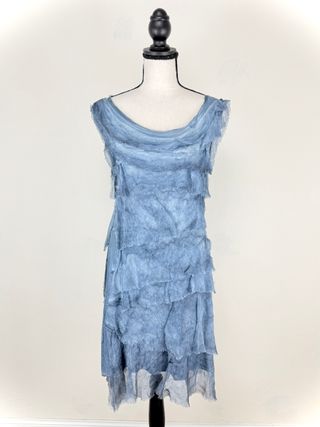 Abito Y2K Seta Blu Taglia S