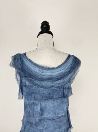 Abito Y2K Seta Blu Taglia S