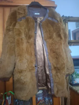 Abrigo vintage piel marrón