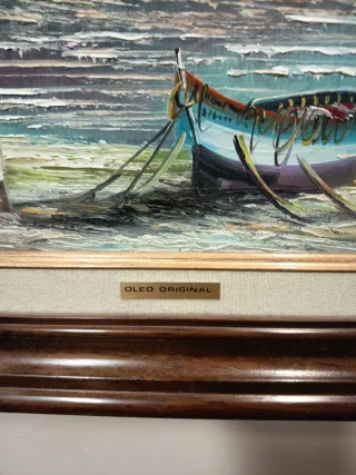 Cuadro Óleo Original Paisaje Marino