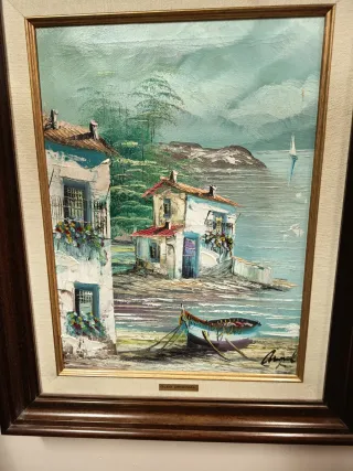 Cuadro Óleo Original Paisaje Marino