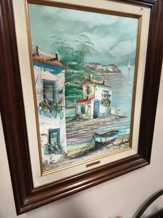 Cuadro Óleo Original Paisaje Marino