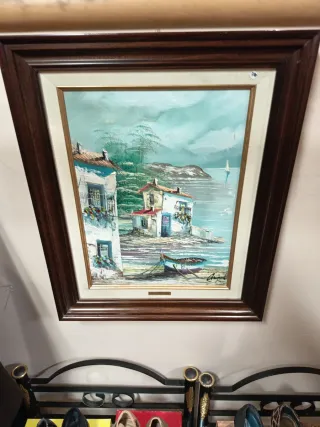 Cuadro Óleo Original Paisaje Marino